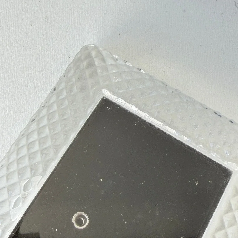 Vintage Glass Crystal Picture Frame Miniature 2x3 Desktop 80s 90s Cottagecore